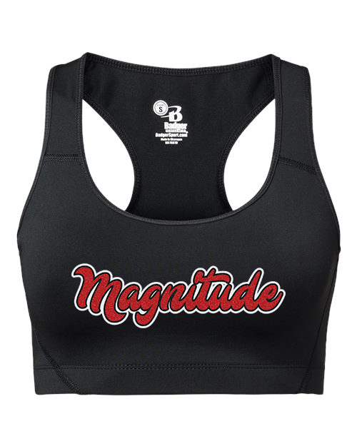 Magnitude script text glitter 3-color Women's Sports Bra
