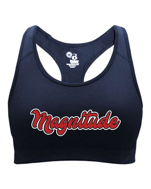 Magnitude script text glitter 3-color Girls' Sports Bra