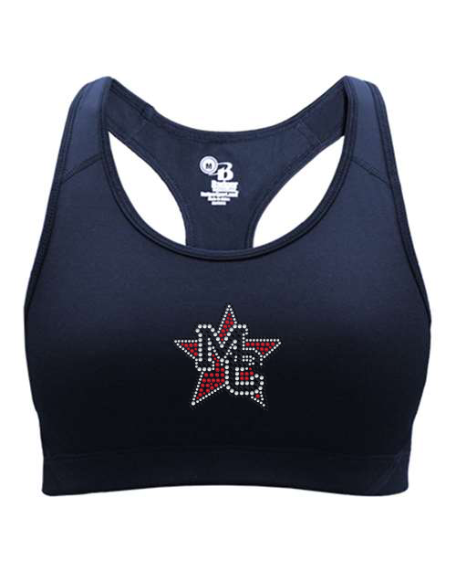 Rhinestones MC bra size stones Women's Sports Bra