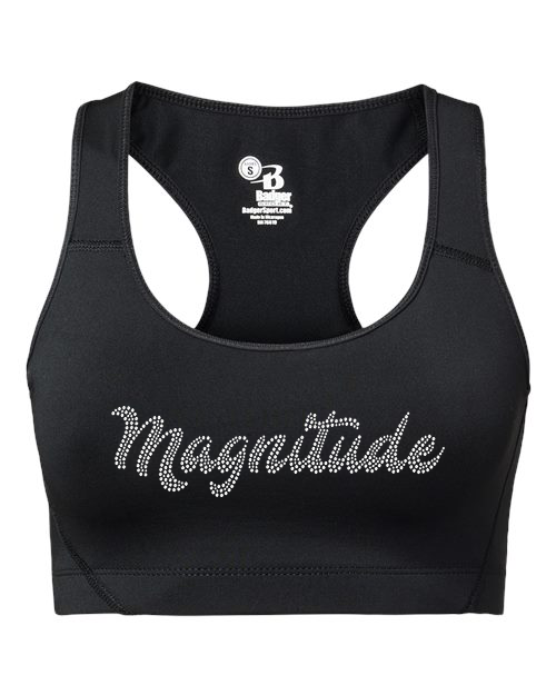 Rhinestones Magnitude script text stones 1-color Girls' Sports Bra