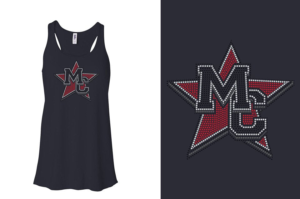 Rhinestones Magnitude MC star stones 4-color Youth Flowy Racerback Tank