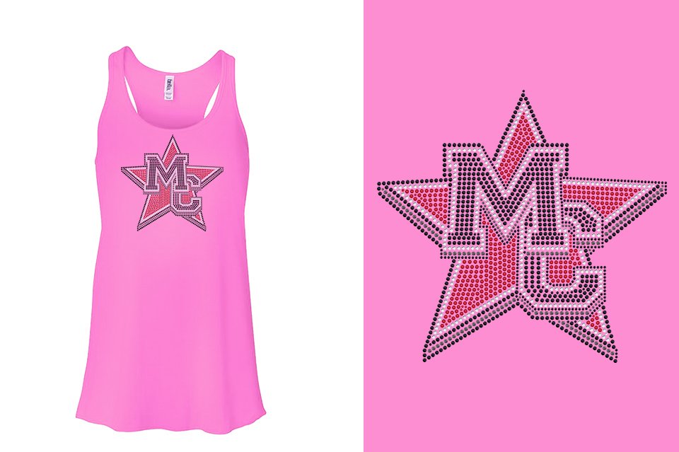 Rhinestones Magnitude MC star stones 4-color Youth Flowy Racerback Tank