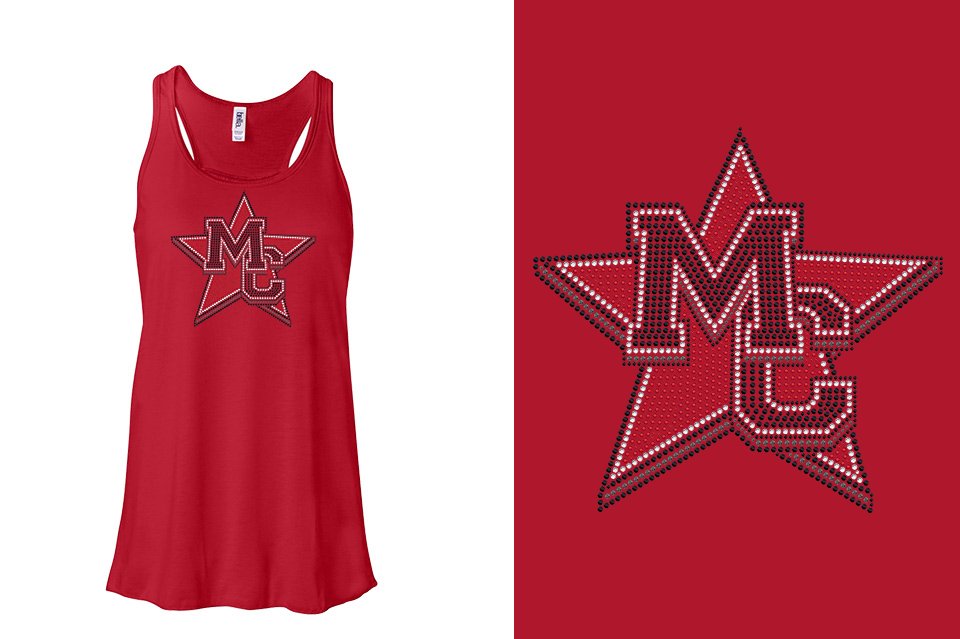 Rhinestones Magnitude MC star stones 4-color Youth Flowy Racerback Tank