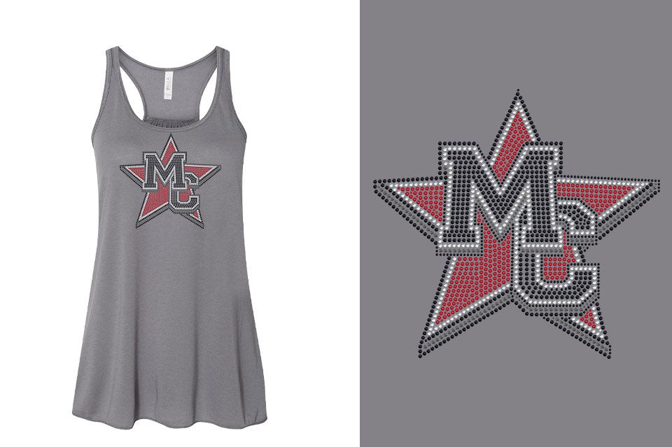 Rhinestones Magnitude MC star stones 4-color Youth Flowy Racerback Tank