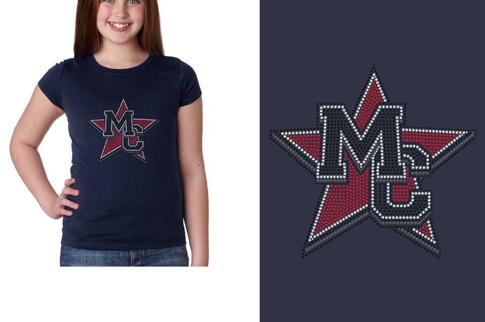 Rhinestones Magnitude MC star stones 4-color Girls' Princess T-Shirt
