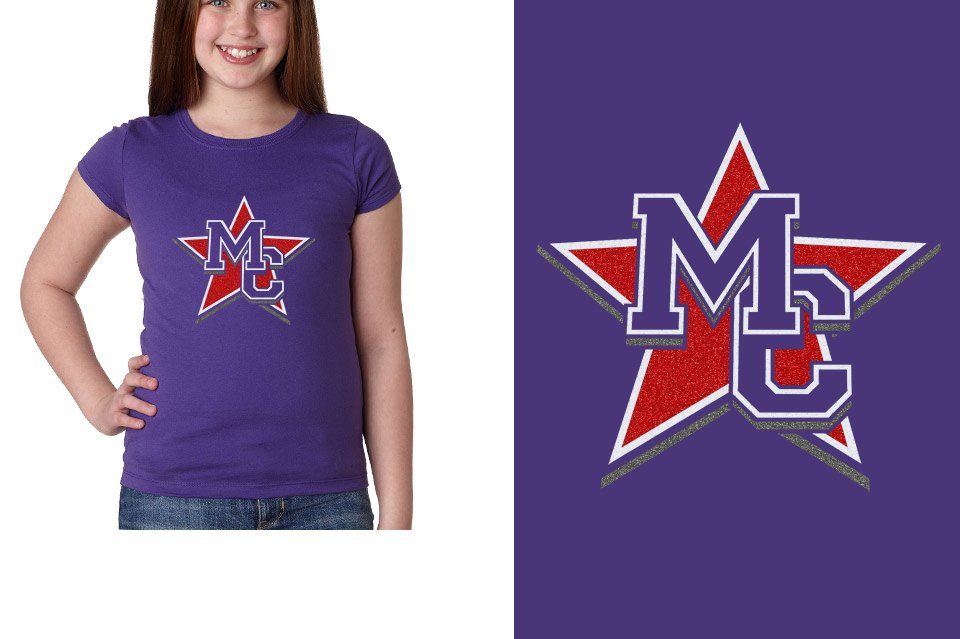 Magnitude MC star glitter 3-color Girls' Princess T-Shirt