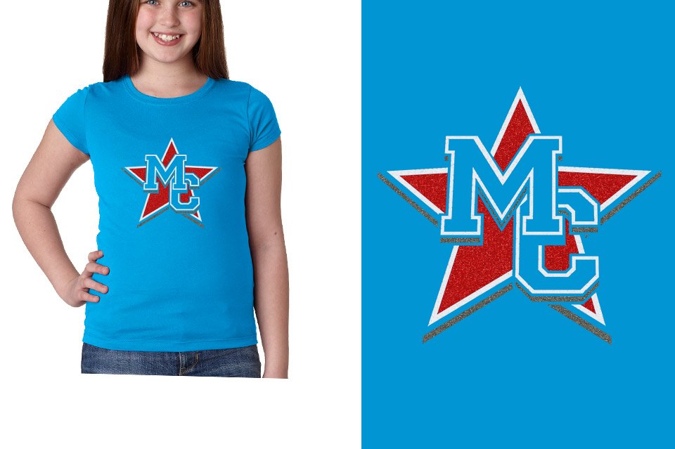 Magnitude MC star glitter 3-color Girls' Princess T-Shirt