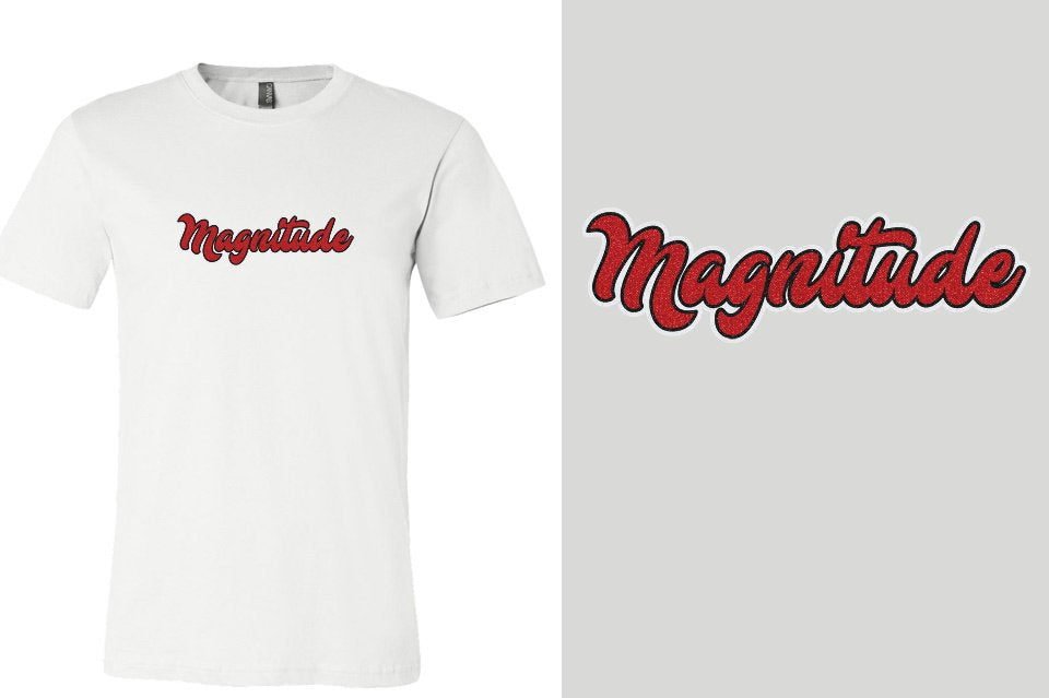 Magnitude script text glitter 3-color Unisex t-shirt