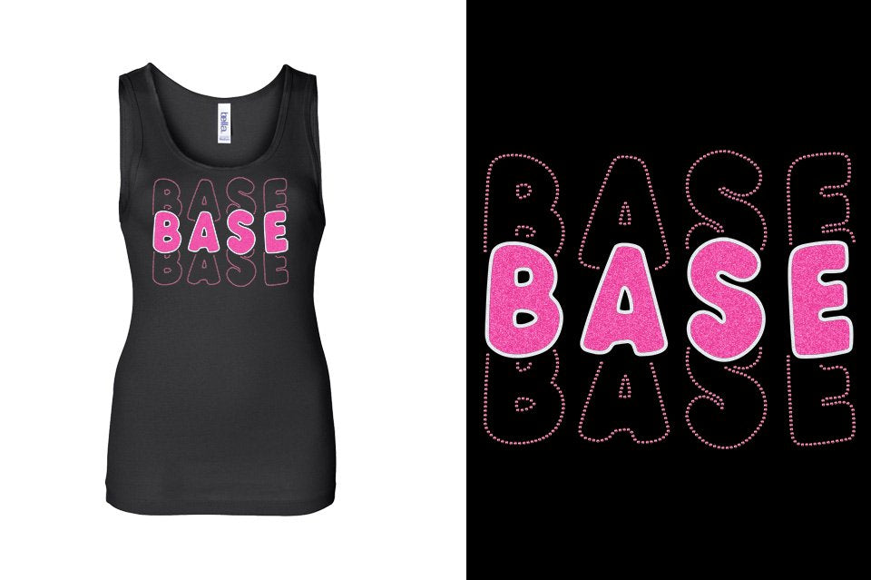 BASE 3-lines glitter rhinestones Youth Tank