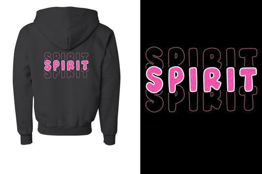 SPIRIT 3 lines glitter rhinestones Youth Unisex Zip Hoodie