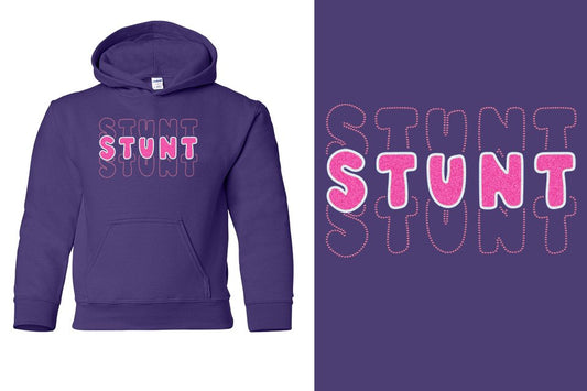 STUNT 3 lines glitter rhinestones Youth Pullover Hoodie