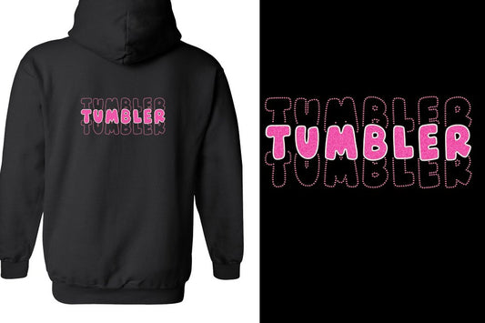 TUMBLER 3 lines glitter rhinestones Unisex Zip Hoodie
