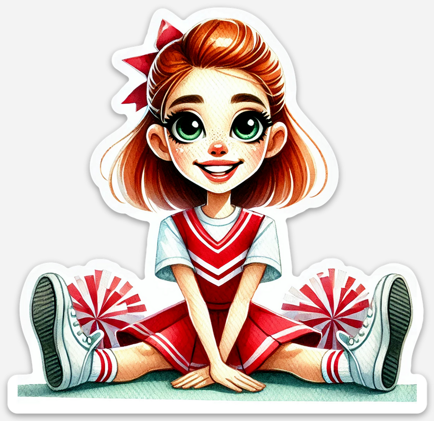 Cheerleader Red 5 Sticker