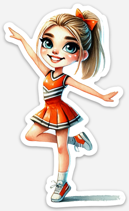 Cheerleader Orange 2 Sticker