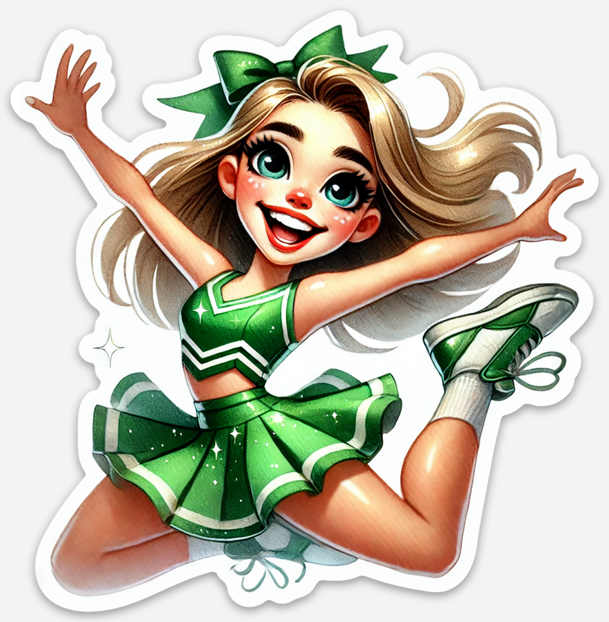 Cheerleader Green 2 Sticker