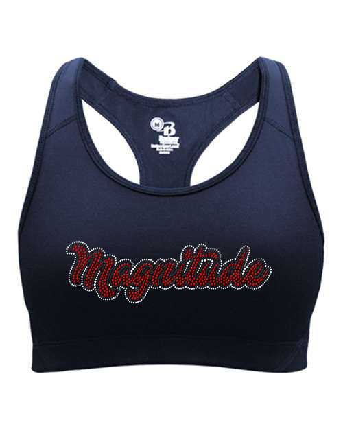 Rhinestones Magnitude script text stones 3-color Girls' Sports Bra