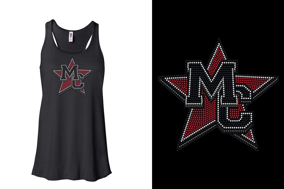 Rhinestones Magnitude MC star stones 4-color Youth Flowy Racerback Tank