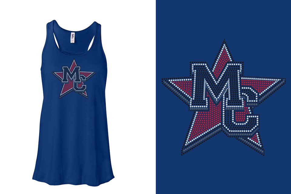 Rhinestones Magnitude MC star stones 4-color Youth Flowy Racerback Tank