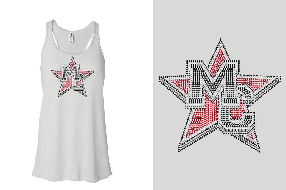 Rhinestones Magnitude MC star stones 4-color Youth Flowy Racerback Tank