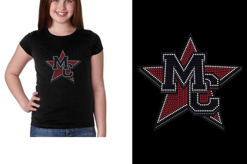 Rhinestones Magnitude MC star stones 4-color Girls' Princess T-Shirt