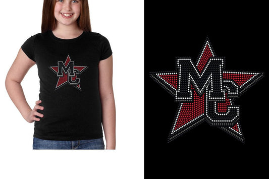 Rhinestones Magnitude MC star stones 4-color Girls' Princess T-Shirt