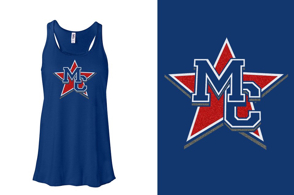 Magnitude MC star glitter 3-color Youth Flowy Racerback Tank