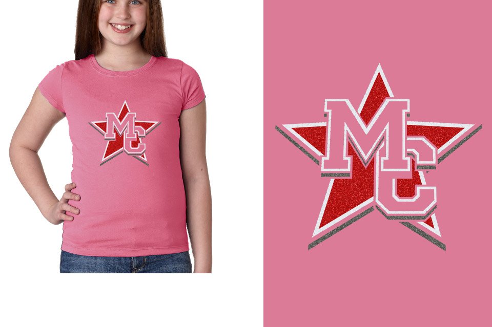 Magnitude MC star glitter 3-color Girls' Princess T-Shirt