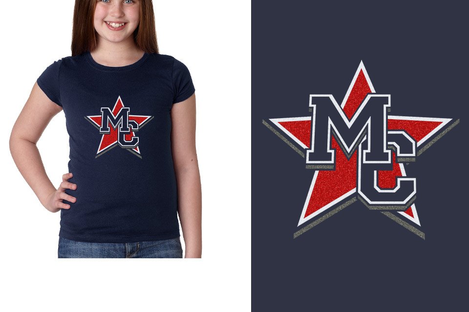Magnitude MC star glitter 3-color Girls' Princess T-Shirt