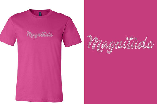 Rhinestones Magnitude script text stones 1-color Unisex t-shirt