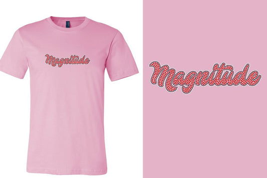 Rhinestones Magnitude script text stones 3-color Unisex t-shirt