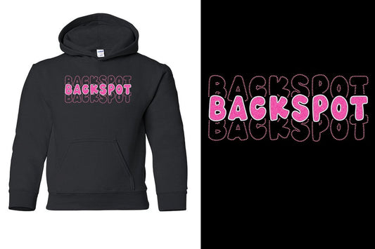 BACKSPOT 3-lines glitter rhinestones Youth Pullover Hoodie