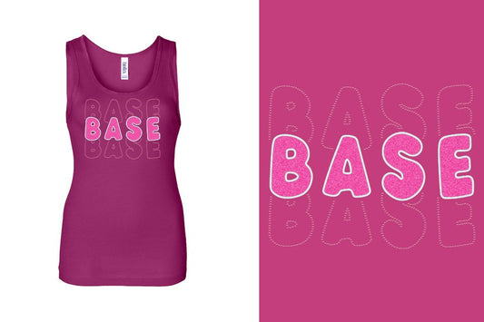 BASE 3-lines glitter rhinestones Youth Tank
