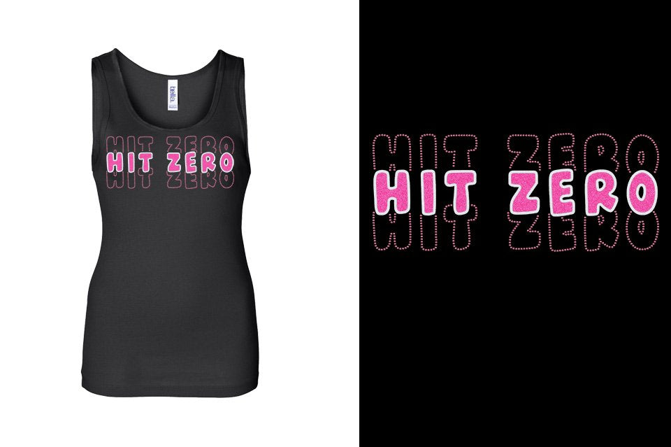 HIT ZERO 3 lines glitter rhinestones Youth Tank