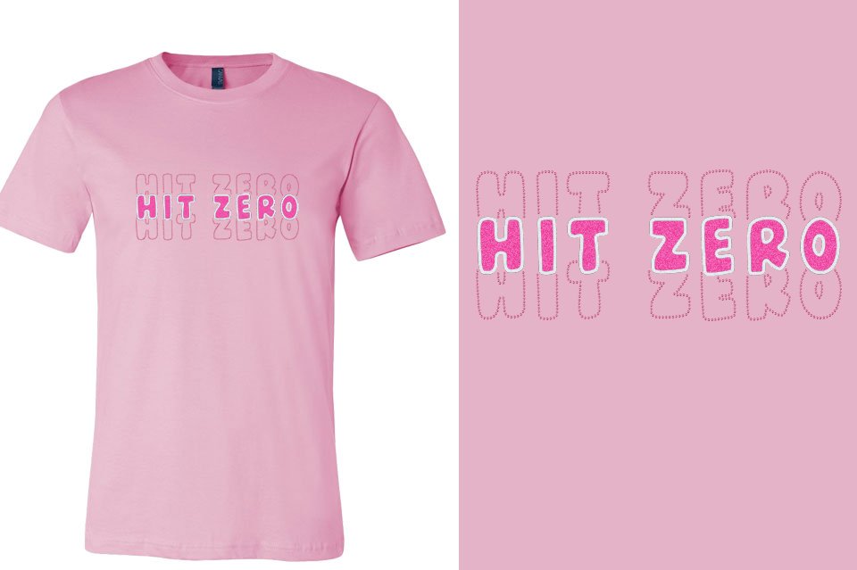 HIT ZERO 3 lines glitter rhinestones Unisex t-shirt