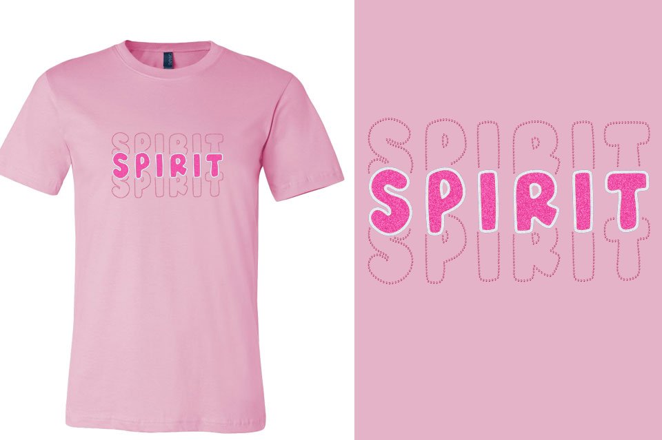 SPIRIT 3 lines glitter rhinestones Unisex t-shirt
