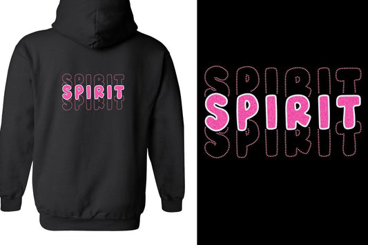 SPIRIT 3 lines glitter rhinestones Unisex Zip Hoodie