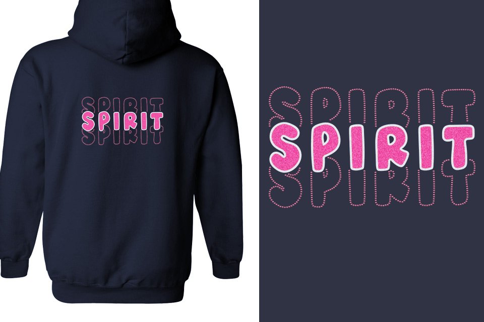 SPIRIT 3 lines glitter rhinestones Unisex Zip Hoodie