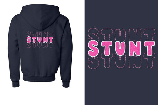 STUNT 3 lines glitter rhinestones Youth Unisex Zip Hoodie