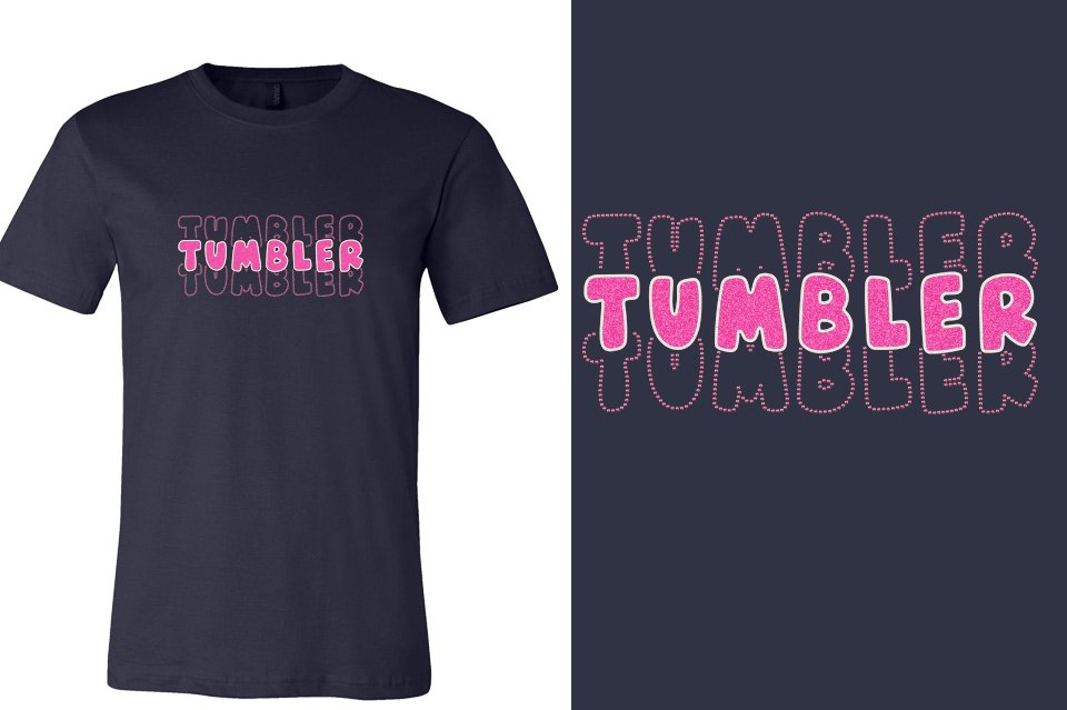 TUMBLER 3 lines glitter rhinestones Unisex t-shirt