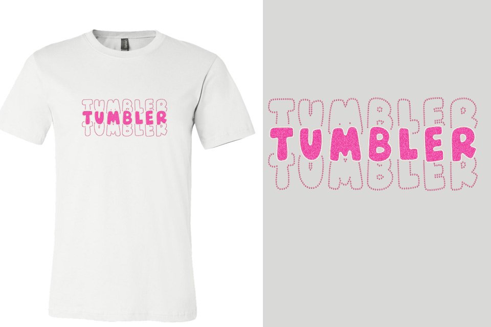 TUMBLER 3 lines glitter rhinestones Unisex t-shirt