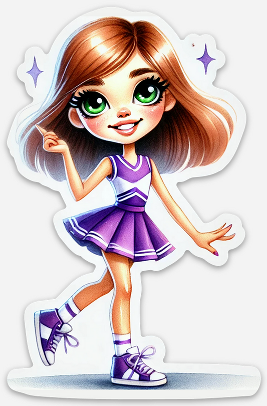 Cheerleader Purple 1 Sticker