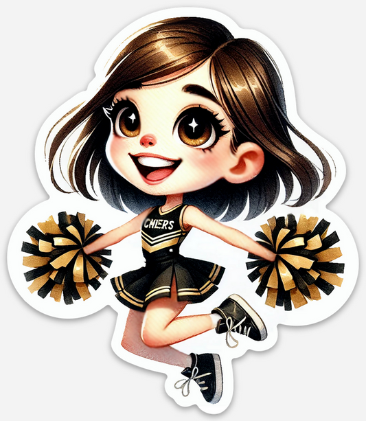 Cheerleader Black 3 Sticker