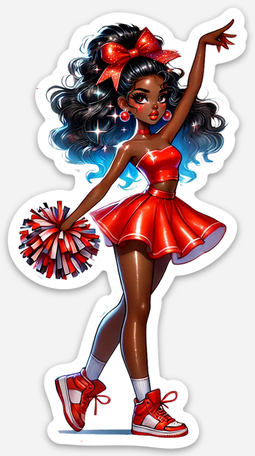 Cheerleader Red 7 Sticker